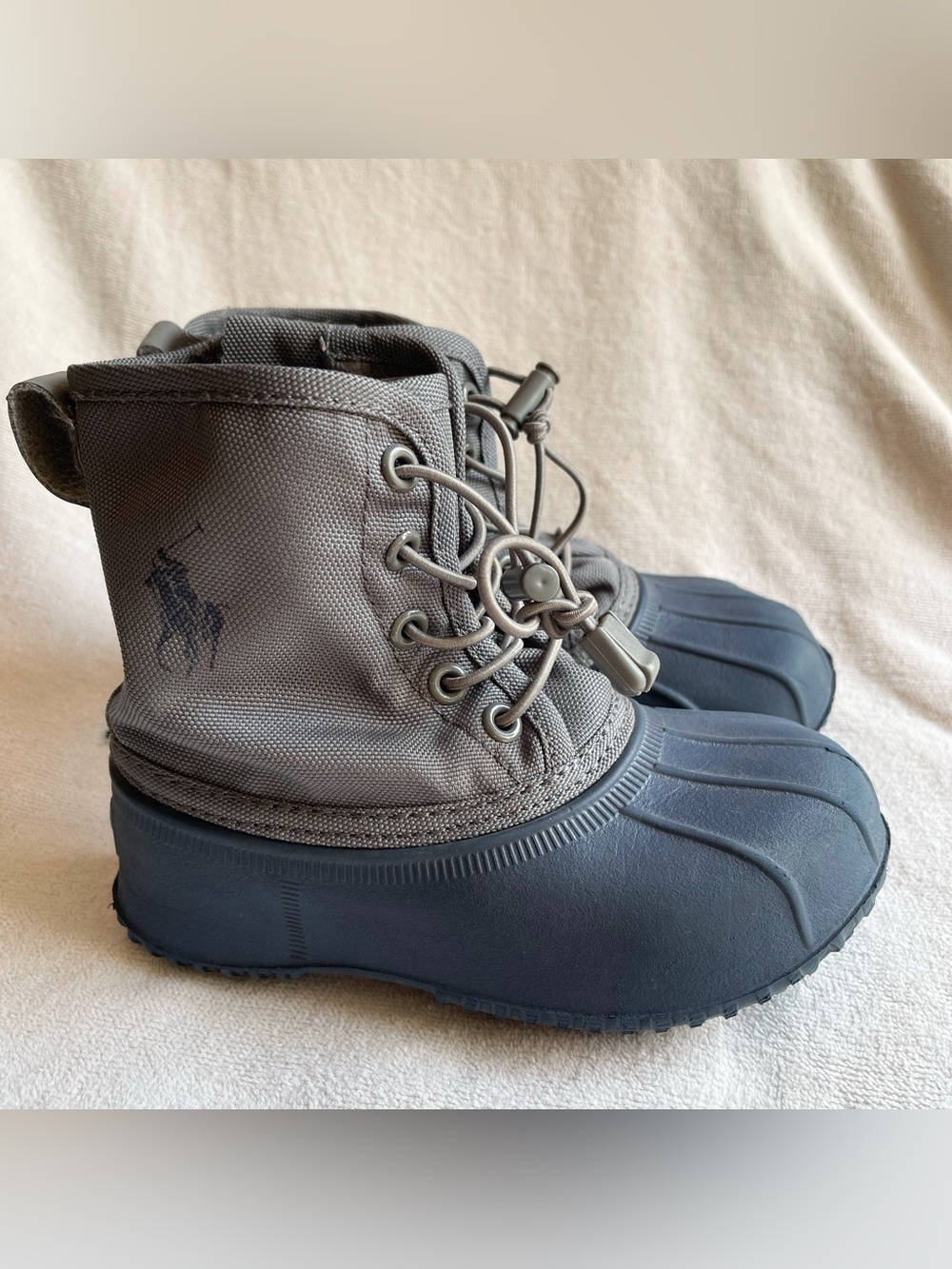 Boys Polo Ralph Lauren Boots Size 10 Blue & Gray Duck Boots for Toddler